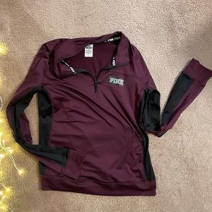 VS PINK Ultimate Maroon Half Zip